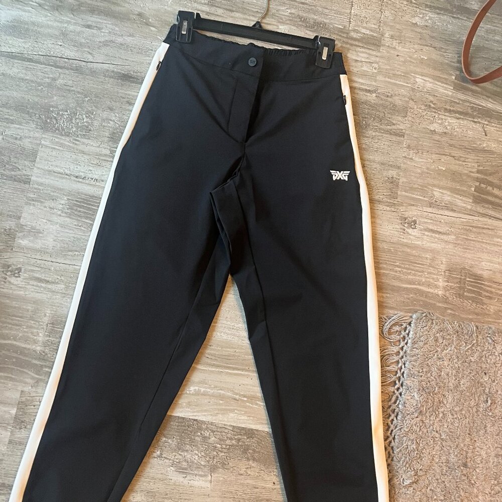 PXG Women's Side Stripe Jogger Black & White- small